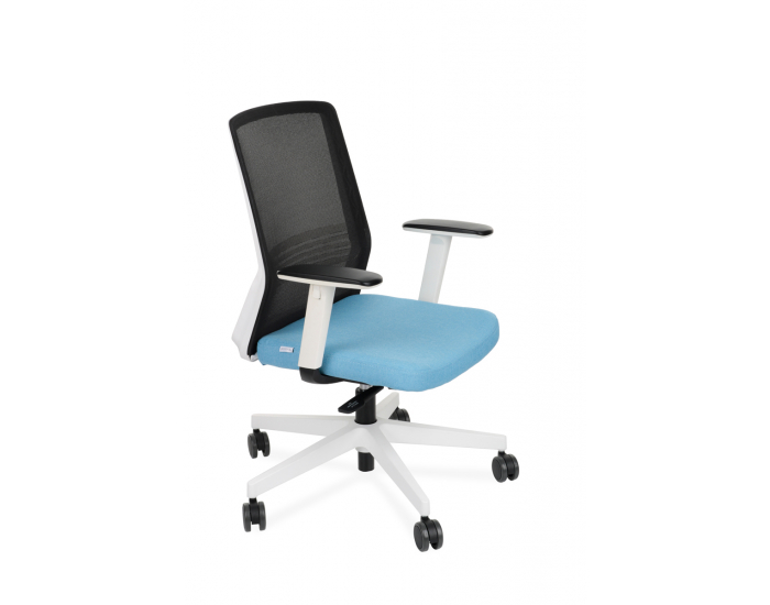 Kancelárska stolička s podrúčkami Cupra WS - svetlomodrá / čierna / biela