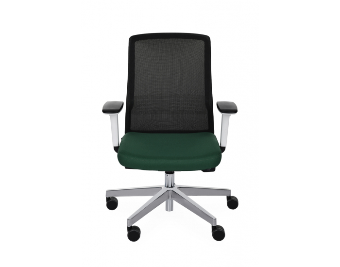 Kancelárska stolička s podrúčkami Cupra WS - tmavozelená / čierna / biela / chróm