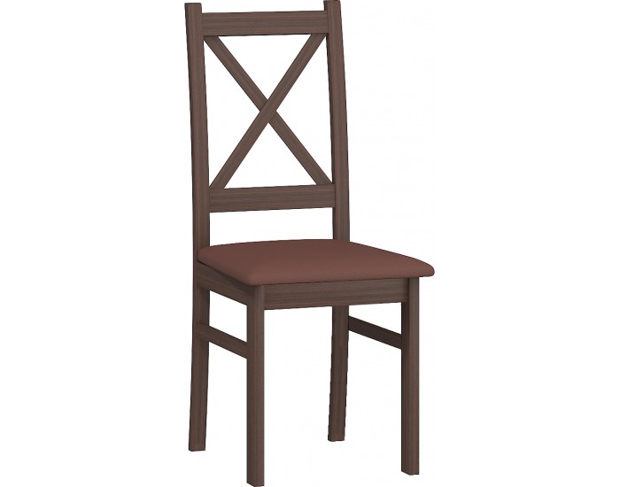 Jedálenská stolička D - sonoma tmavá / hnedá ekokoža