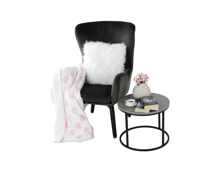 Obojstranná baránková deka Dalis 150x200 cm - vzor srdce