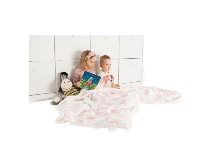 Obojstranná baránková deka Dalis 150x200 cm - vzor srdce