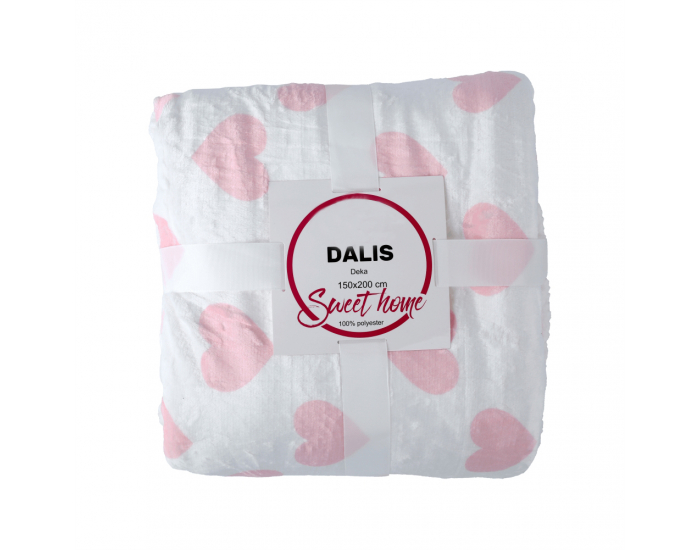 Obojstranná baránková deka Dalis 150x200 cm - vzor srdce
