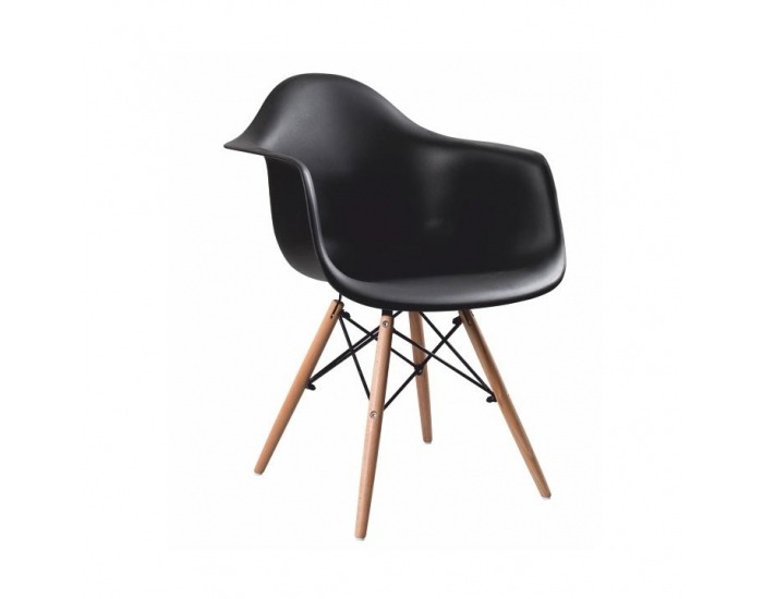 Jedálenská stolička Damen New - čierna / buk