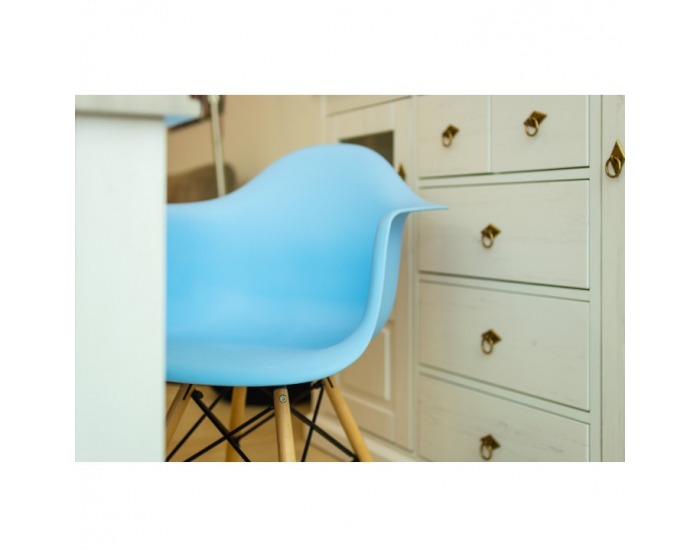 Jedálenská stolička Damen New - modrá / buk