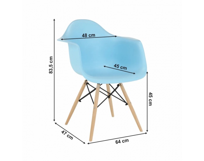 Jedálenská stolička Damen New - modrá / buk