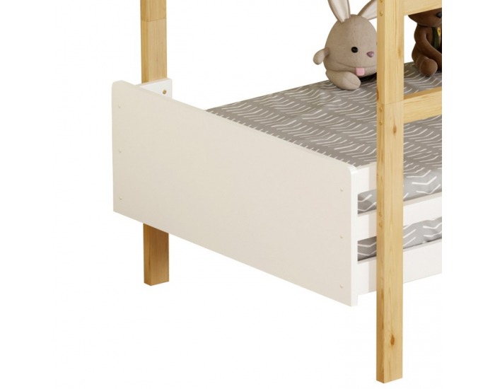 Drevená poschodová posteľ Damla 90x200 cm - biela / dub