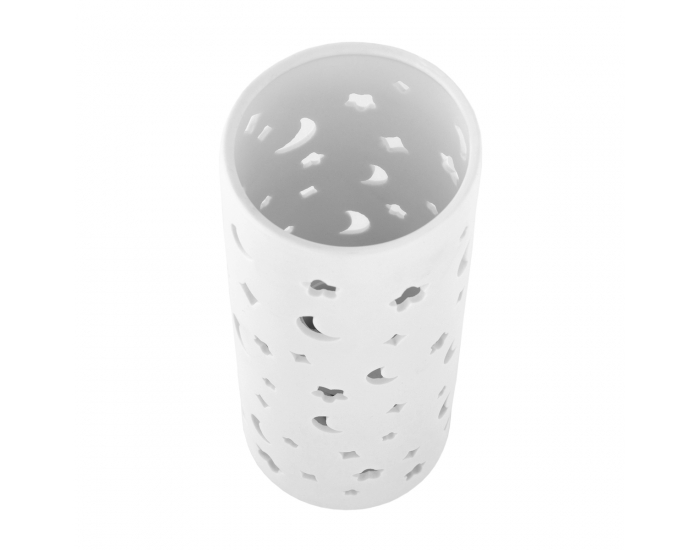 Stolná lampa Danar - biela / vzor mesiac a hviezdy