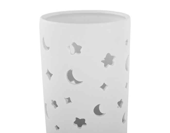 Stolná lampa Danar - biela / vzor mesiac a hviezdy