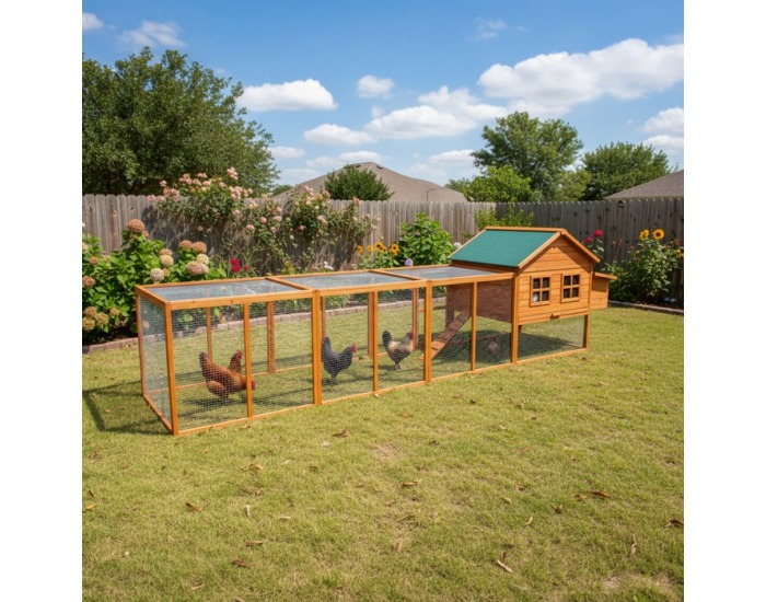 Kurník pre sliepky Dantel - hnedá / zelená