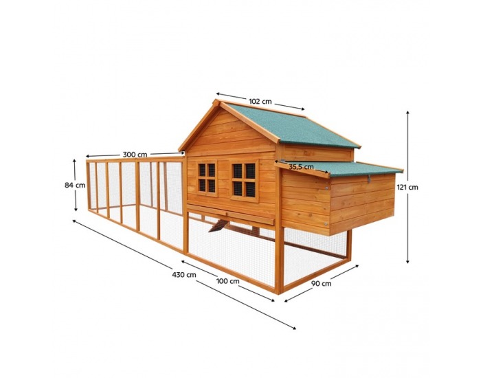Kurník pre sliepky Dantel - hnedá / zelená