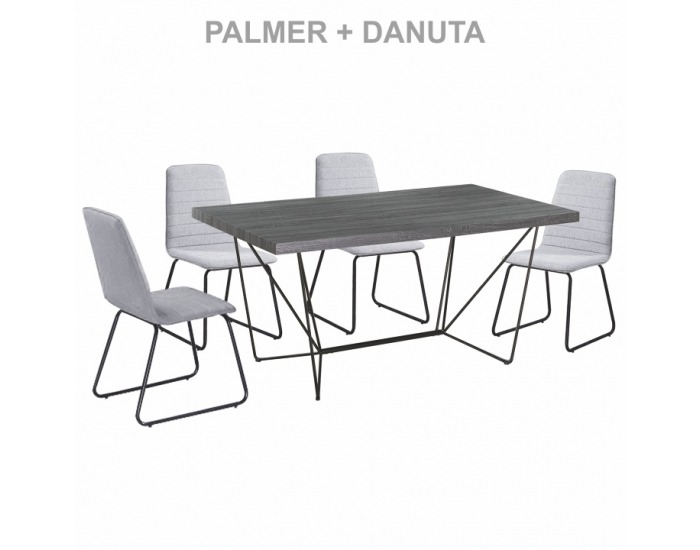 Jedálenská stolička Danuta - svetlosivá / čierna