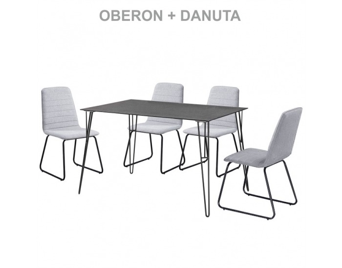 Jedálenská stolička Danuta - svetlosivá / čierna