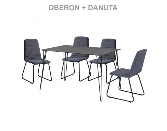 Jedálenská stolička Danuta - tmavosivá / čierna