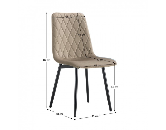 Jedálenská stolička Darija New - hnedá (Velvet) / čierna