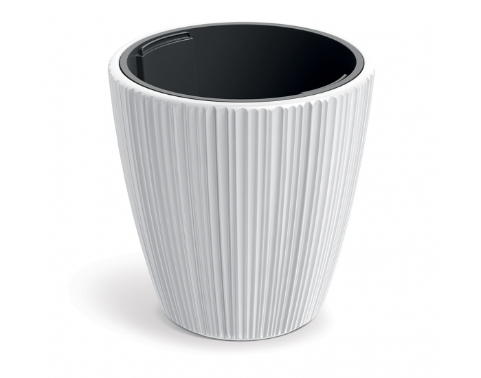 Plastový kvetináč DBOR240S449 23,9 cm - biela