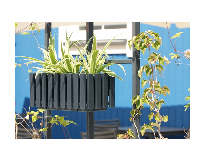 Samozavlažovací plastový balkónový kvetináč DDEF400W 38 cm - antracit