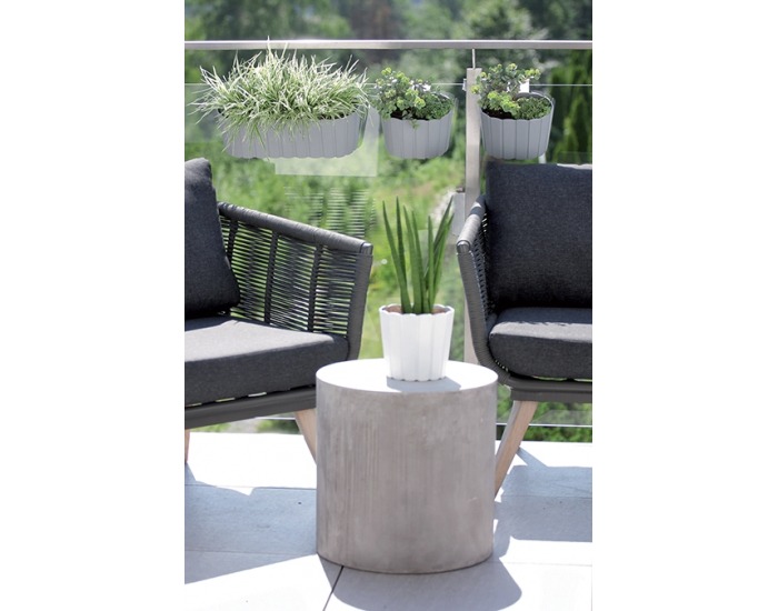 Plastový balkónový kvetináč DDEZ150 14,4 cm - sivý kameň
