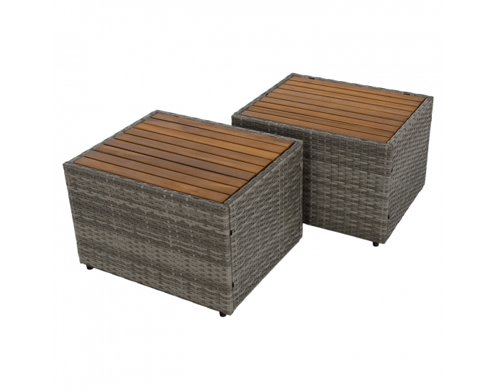 Záhradný nábytok z umelého ratanu Debra - sivá / prírodná / krémová