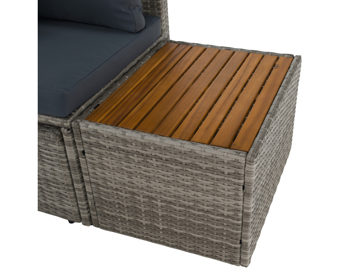 Záhradný nábytok z umelého ratanu Debra - sivá / prírodná / krémová