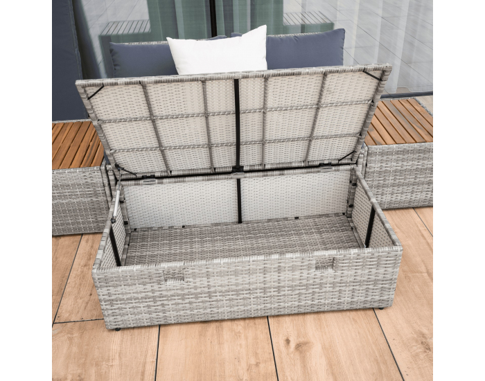 Záhradný nábytok z umelého ratanu Debra - sivá / prírodná / krémová