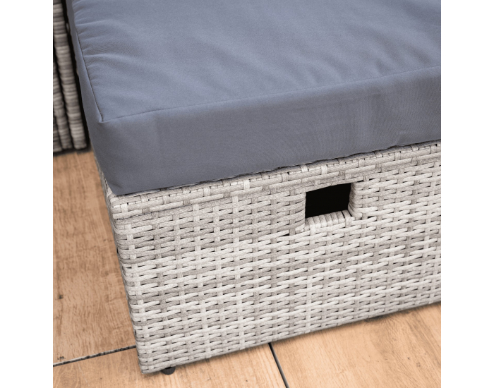 Záhradný nábytok z umelého ratanu Debra - sivá / prírodná / krémová