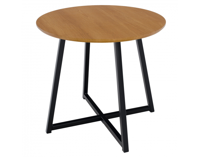 Okrúhly príručný stolík Delik - dub / čierna