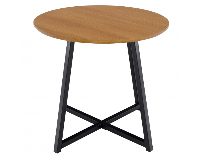 Okrúhly príručný stolík Delik - dub / čierna