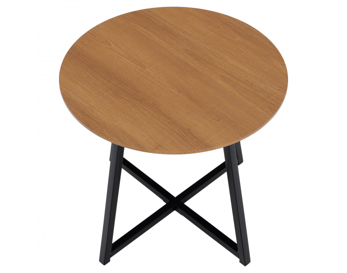 Okrúhly príručný stolík Delik - dub / čierna