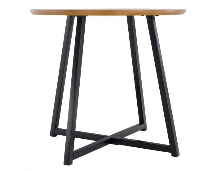 Okrúhly príručný stolík Delik - dub / čierna