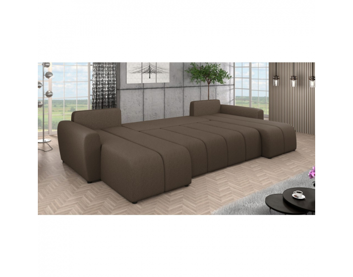 Rohová sedačka U s rozkladom Delin U Uni L/P - hnedá