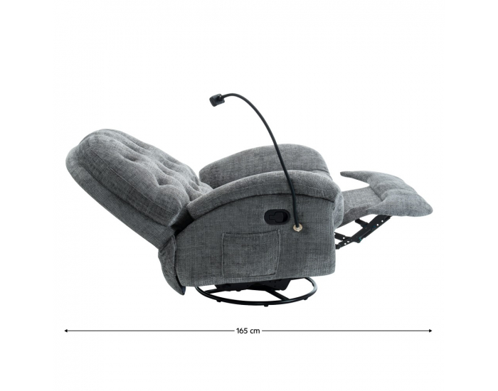 Otočné hojdacie kreslo Delmor New - sivá