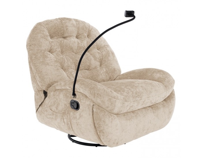 Otočné hojdacie kreslo Delmor - béžová