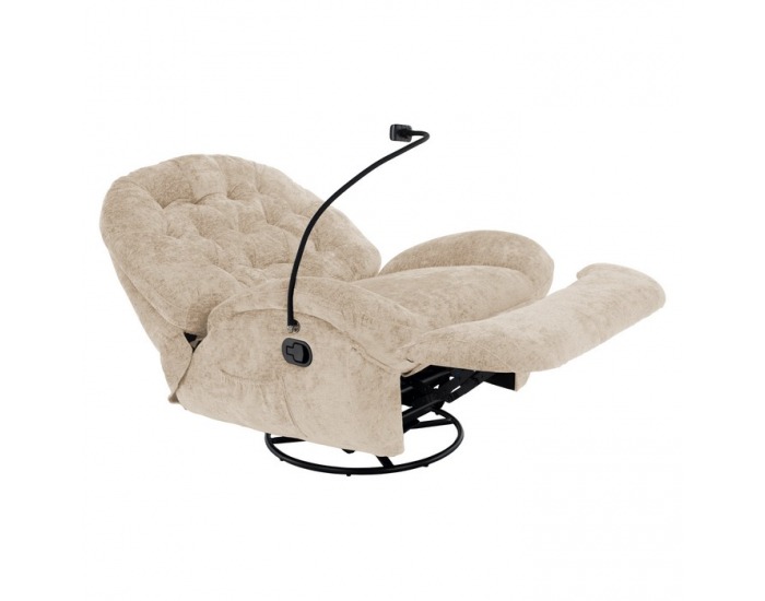 Otočné hojdacie kreslo Delmor - béžová