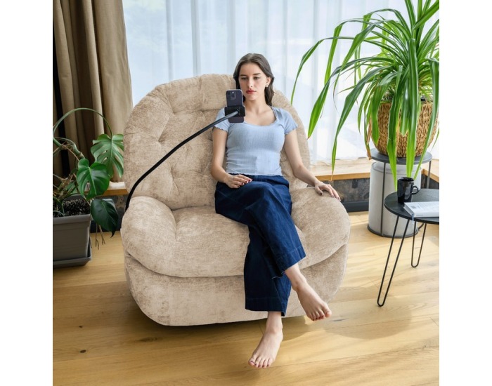 Otočné hojdacie kreslo Delmor - béžová