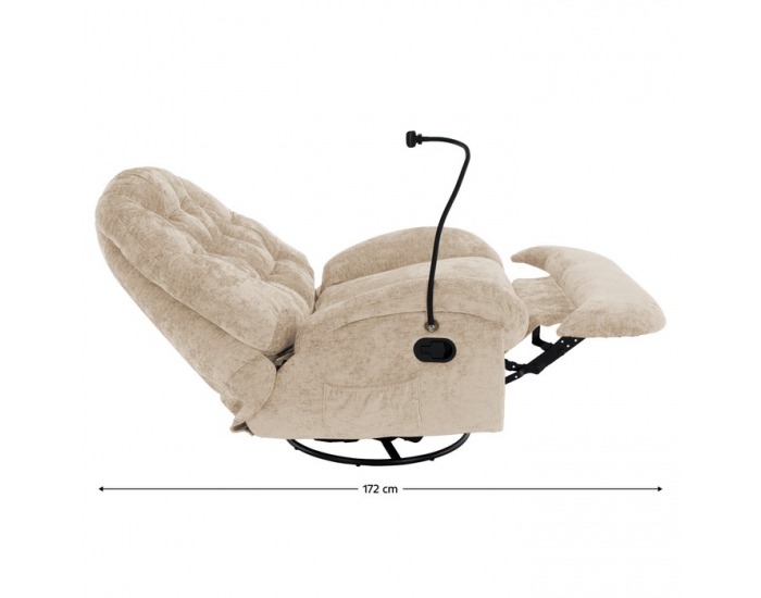 Otočné hojdacie kreslo Delmor - béžová