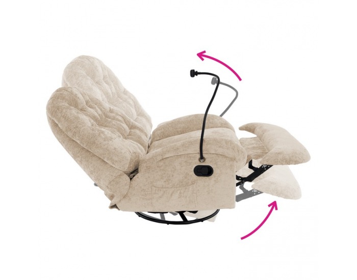 Otočné hojdacie kreslo Delmor - béžová