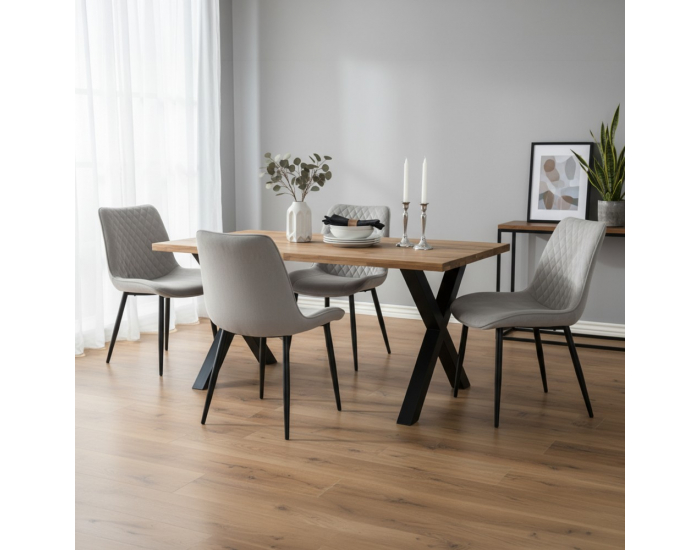 Jedálenská stolička Delora - svetlosivá / čierna