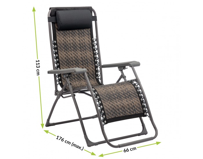 Záhradné lehátko z umelého ratanu Deluxe R - tmavohnedá