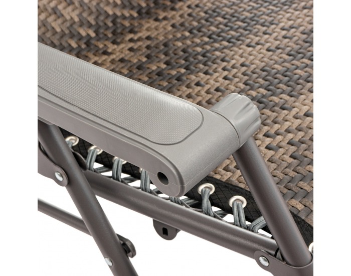 Záhradné lehátko z umelého ratanu Deluxe R - tmavohnedá