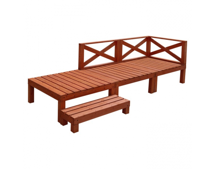 Drevená terasa Demis 270x90x81 cm - hnedá