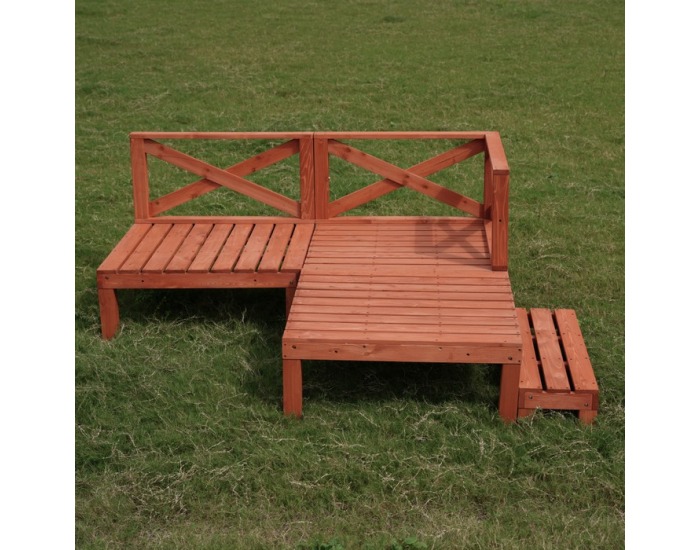 Drevená terasa Demis 270x90x81 cm - hnedá