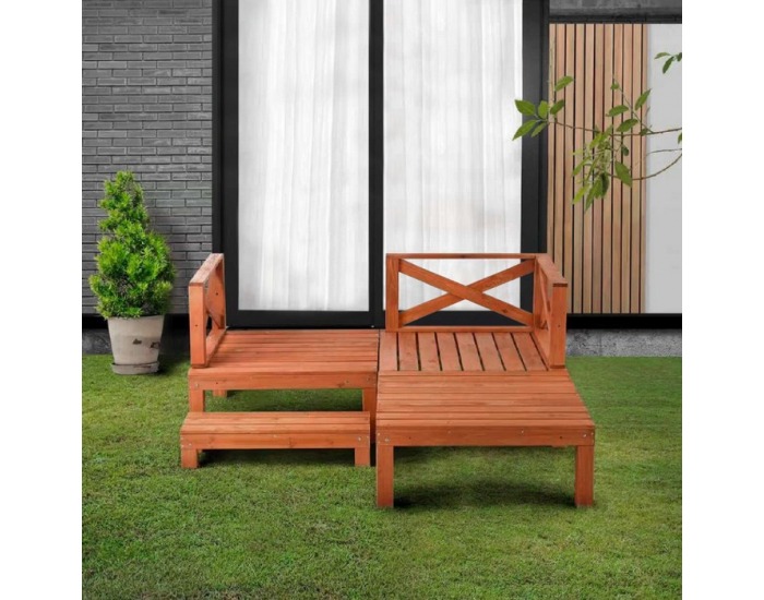 Drevená terasa Demis 270x90x81 cm - hnedá