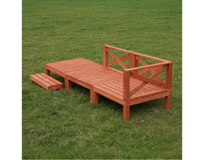 Drevená terasa Demis 270x90x81 cm - hnedá