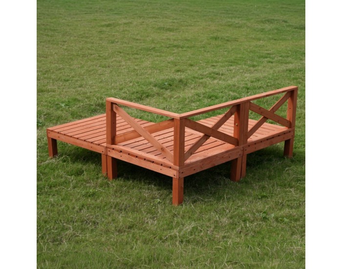 Drevená terasa Demis 270x90x81 cm - hnedá