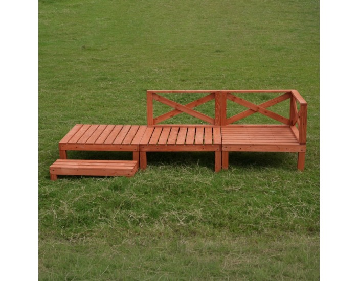 Drevená terasa Demis 270x90x81 cm - hnedá