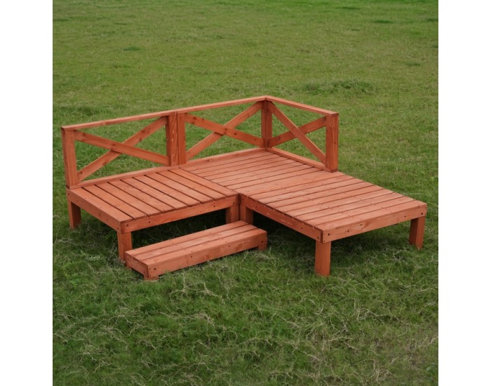 Drevená terasa Demis 270x90x81 cm - hnedá