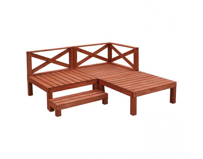 Drevená terasa Demis 270x90x81 cm - hnedá