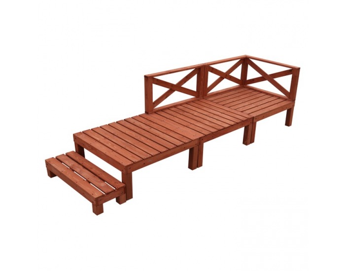 Drevená terasa Demis 270x90x81 cm - hnedá