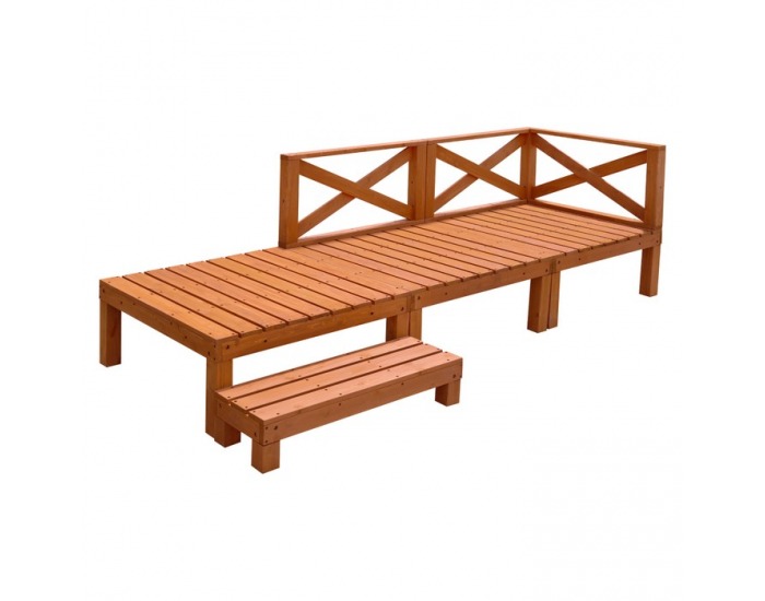 Drevená terasa Demis 270x90x81 cm - prírodná