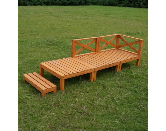 Drevená terasa Demis 270x90x81 cm - prírodná